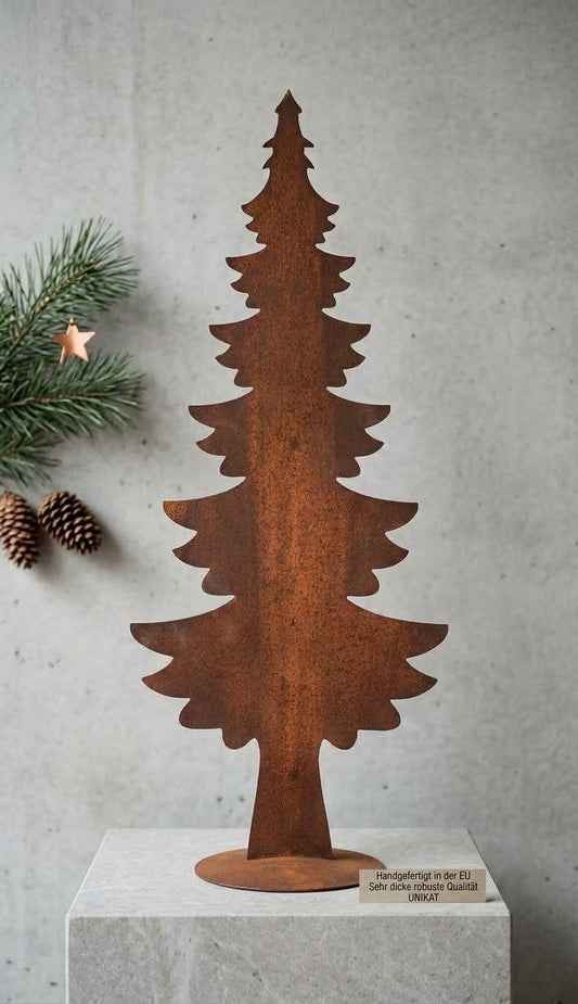 Schöner Deko - Tannenbaum - Weihnachtsbaum ca. 30 cm hoch aus Metall in Edelrost