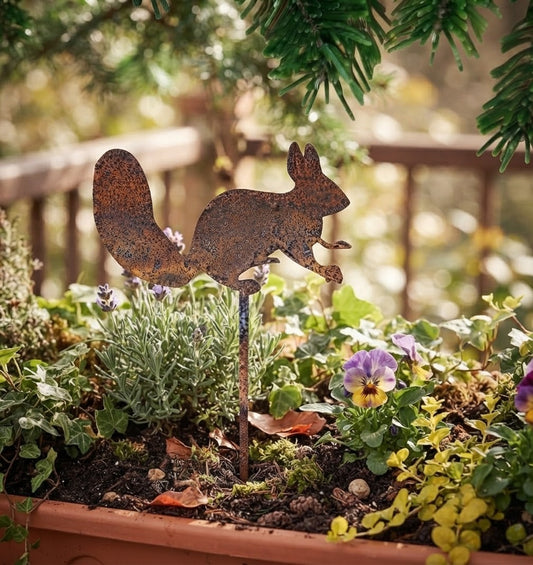 NEU !! Eichhörnchen Roststecker mini ca. 9 cm breit für Adventskränze , Gestecke , Blumentopf...
