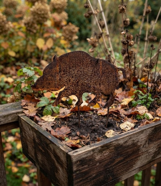 NEU !! Kleiner Wildschweinroststecker ca. 16 cm breit für Adventskränze , Gestecke , Blumentopf...