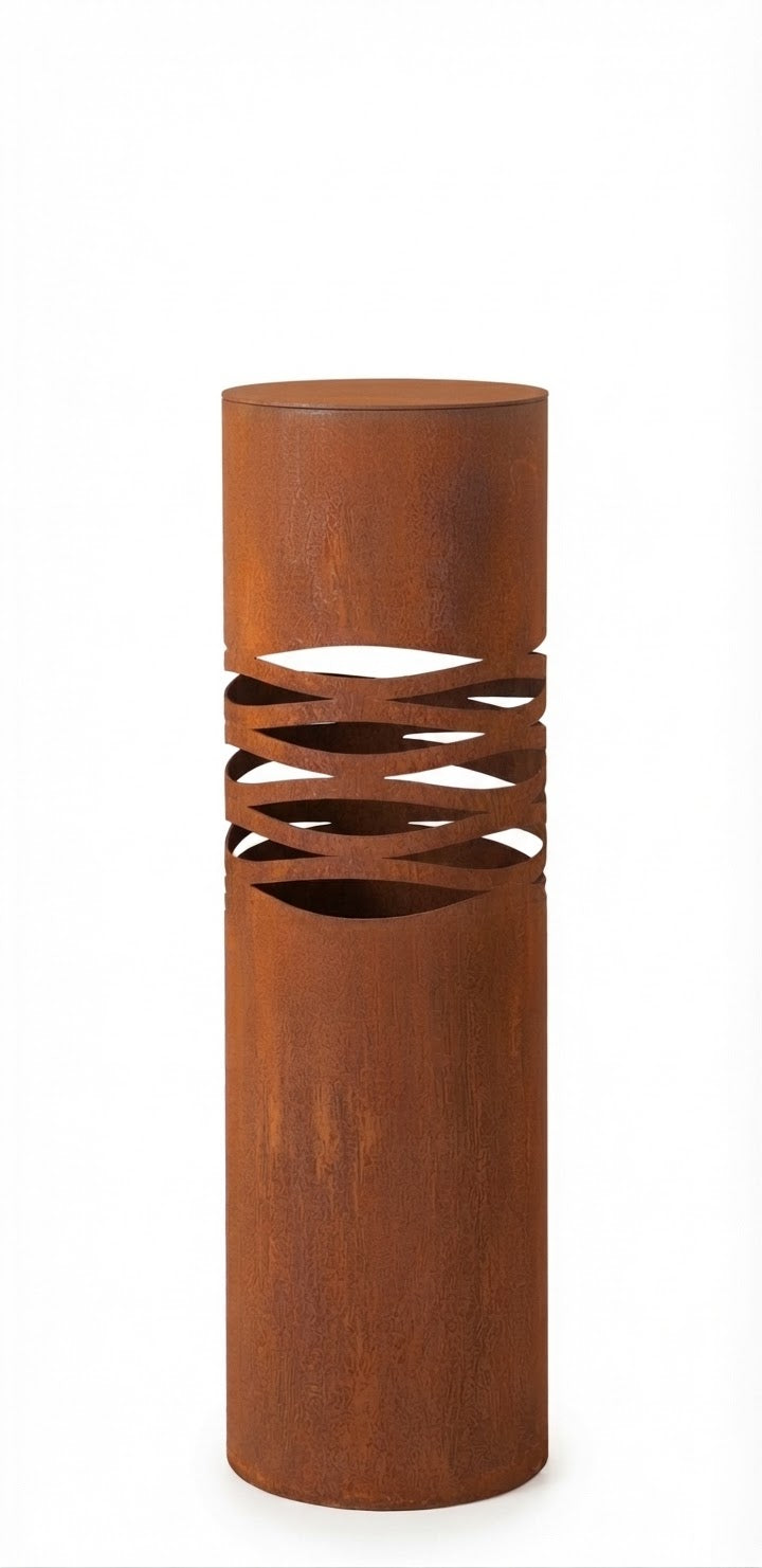 NEU !! Runde Säule / Schalenständer mit Motiv ca. 100 hoch aus Metall in Edelrost