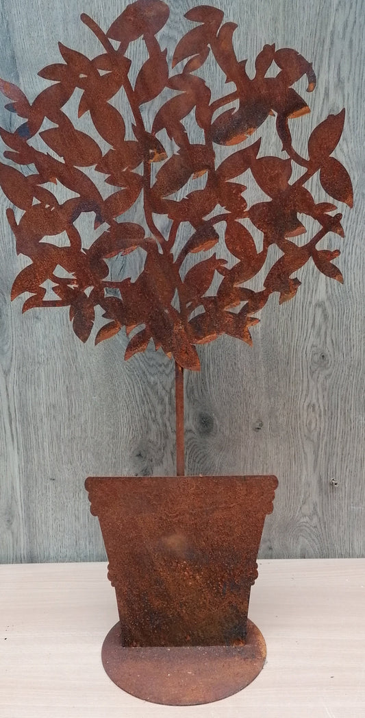 NEU !! Bäumchen im Topf ca. 45 cm hoch aus Metall in Edelrost Dekoration Herbst Frühling Fenster