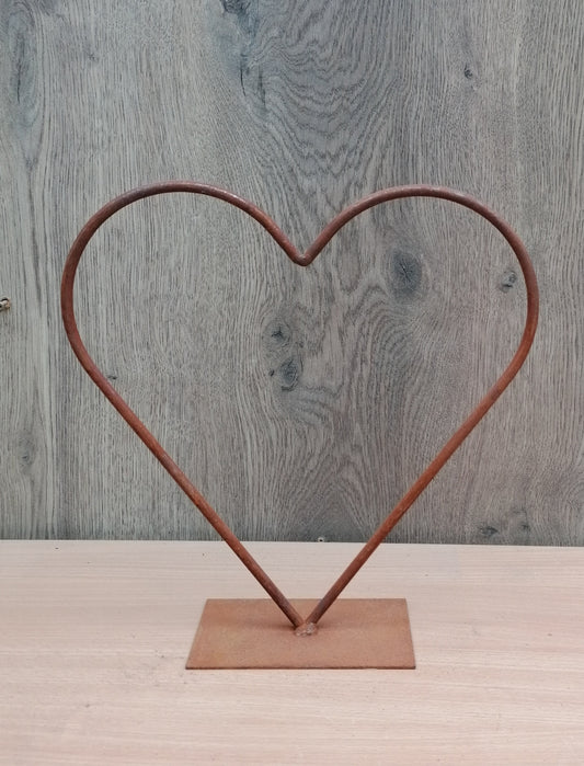 NEU !! Herz auf Platte 25 x 25 cm aus Metall in Edelrost Hochzeit Liebe Muttertag Geschenk Valentinstag