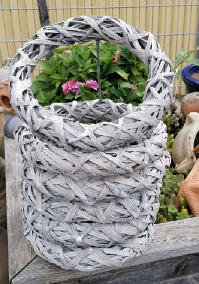 Neu !! 6-er SET Tür-, Wand-, Tischkränze Ringe Rohlinge ø 25 cm grau , weiß gekalkt aus Weide