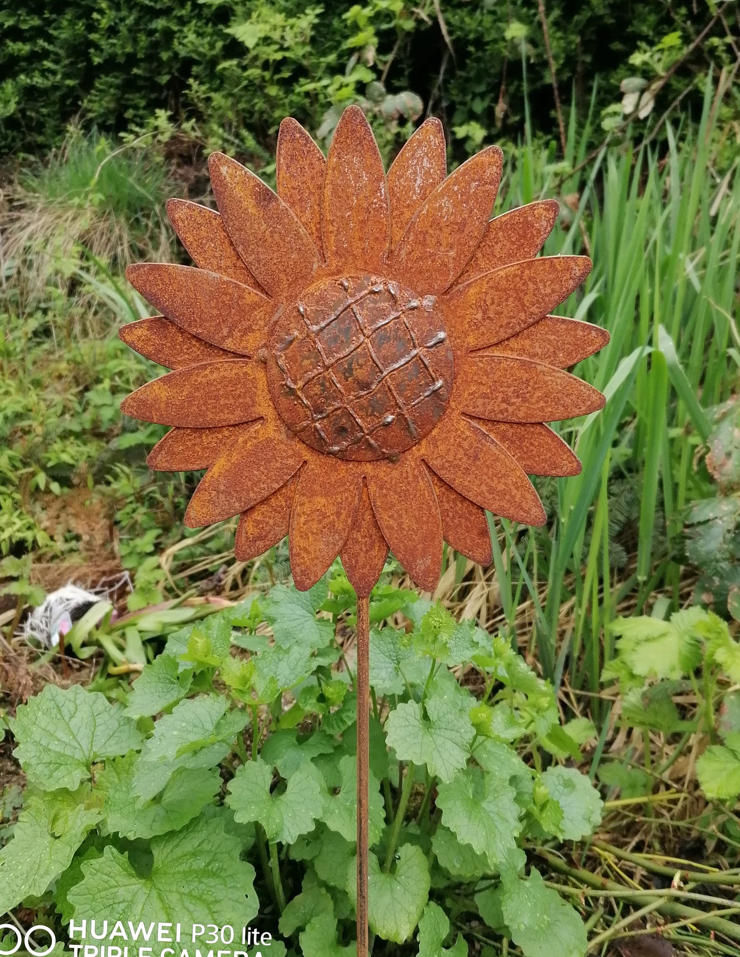 NEU !! Gartenstecker Sonnenblume 80 cm lang aus Metall in Edelrost Deko Rankhilfe