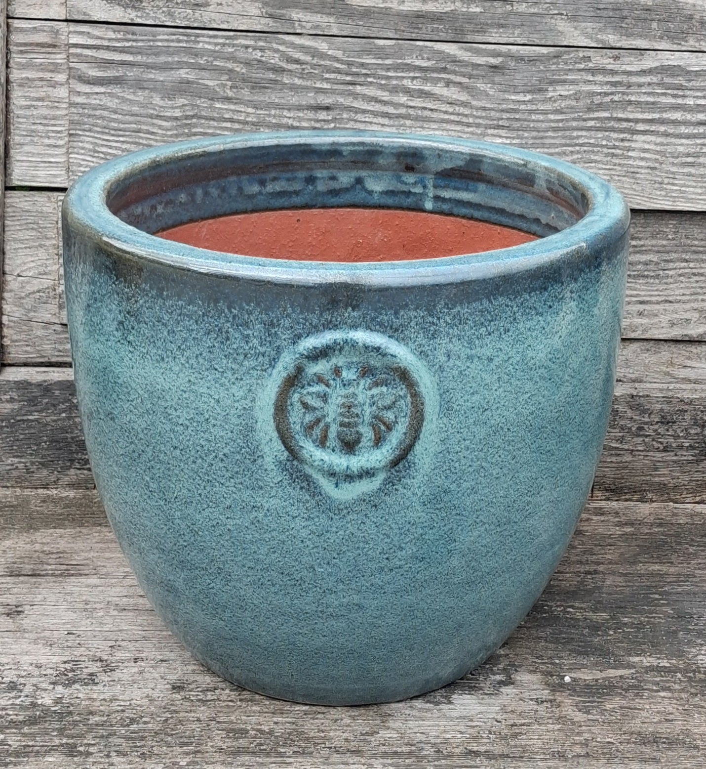 Neu ! Blumentopf grüngrau glänzend  ø ca. 29 cm aus winterfesten Steinzeug  Pflanztopf, Blumenkübel Übertopf