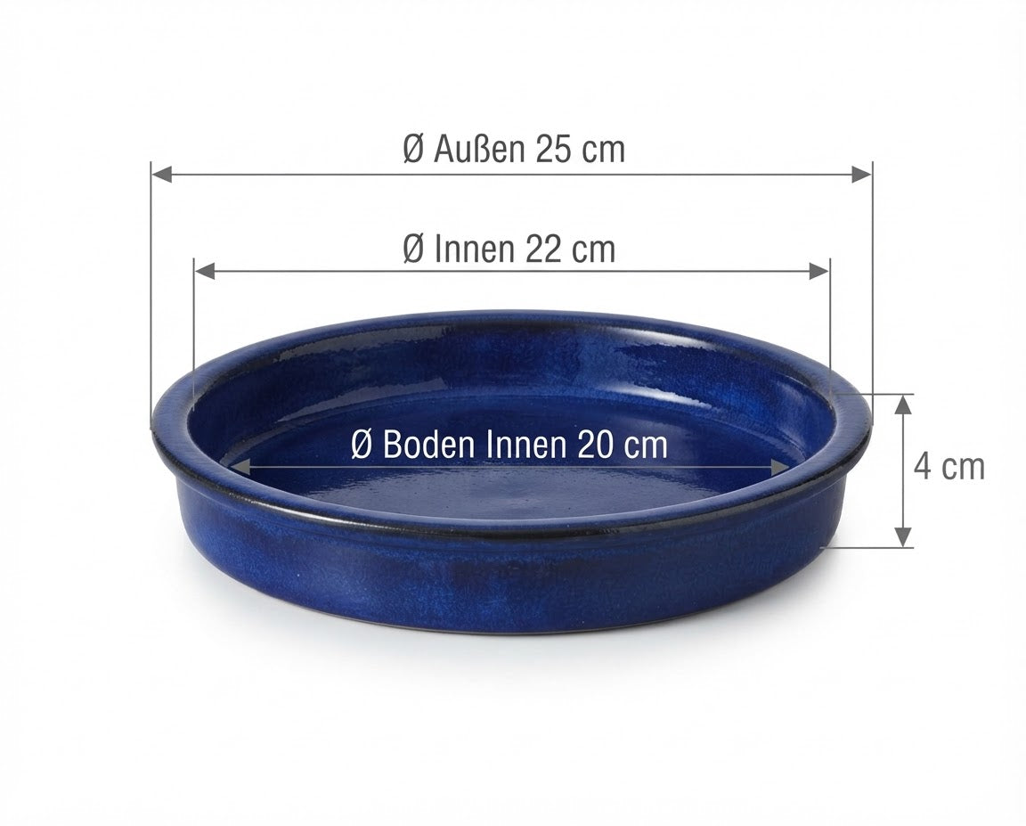 Robuster vielseitiger Pflanztopfuntersetzer , stilvolle Vogeltränke & Vogelfutterschale in intensivem blau ø ca. 25 cm Insektentränke Vogelbad Garten Blumentopf