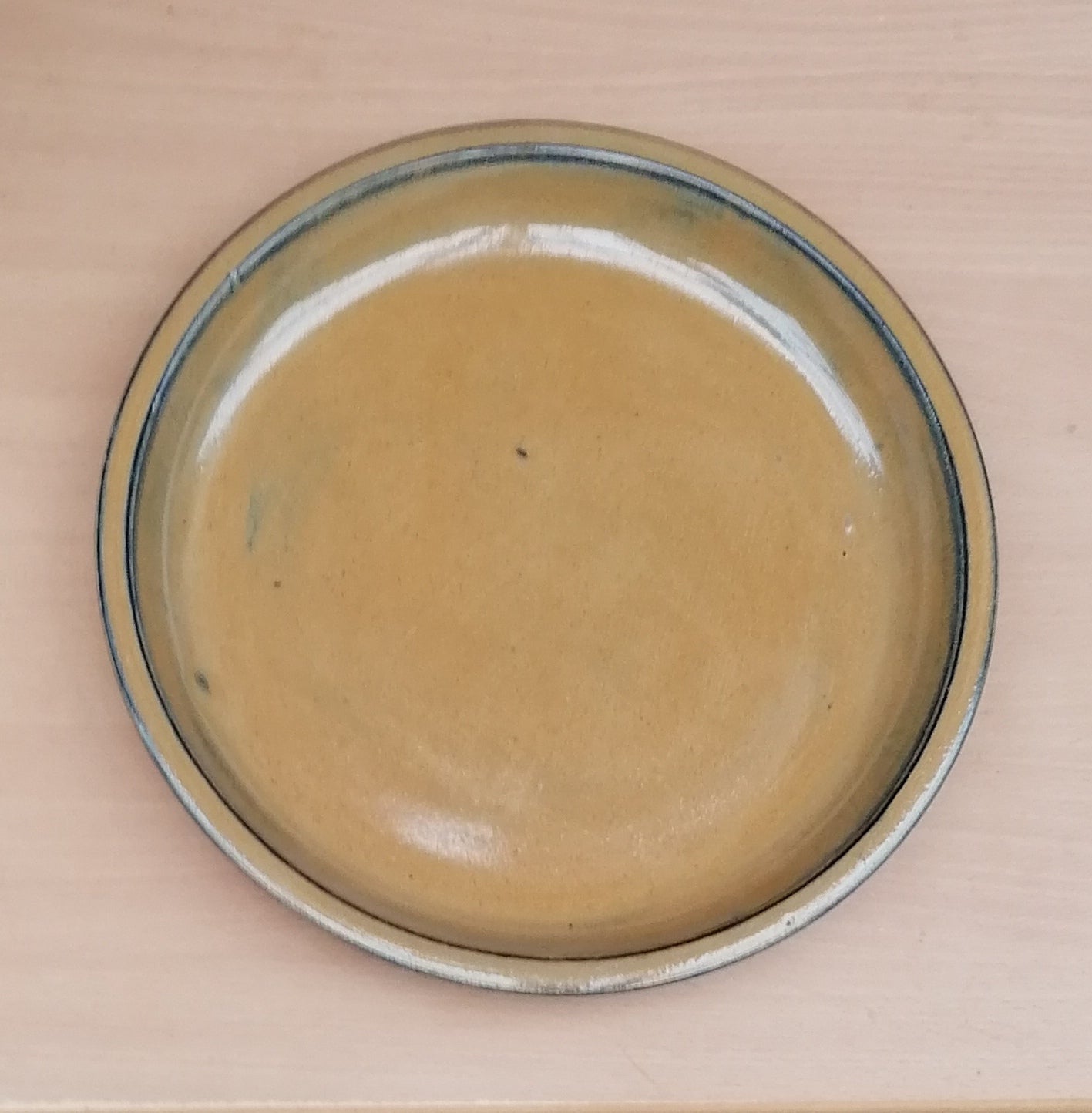 NEU !! Großer winterfester Untersetzer Teller Vogeltränke ø ca. 35 cm aus Keramik honiggelb glasiert Insektentränke Vogelbad Garten Blumentopf Unterteller