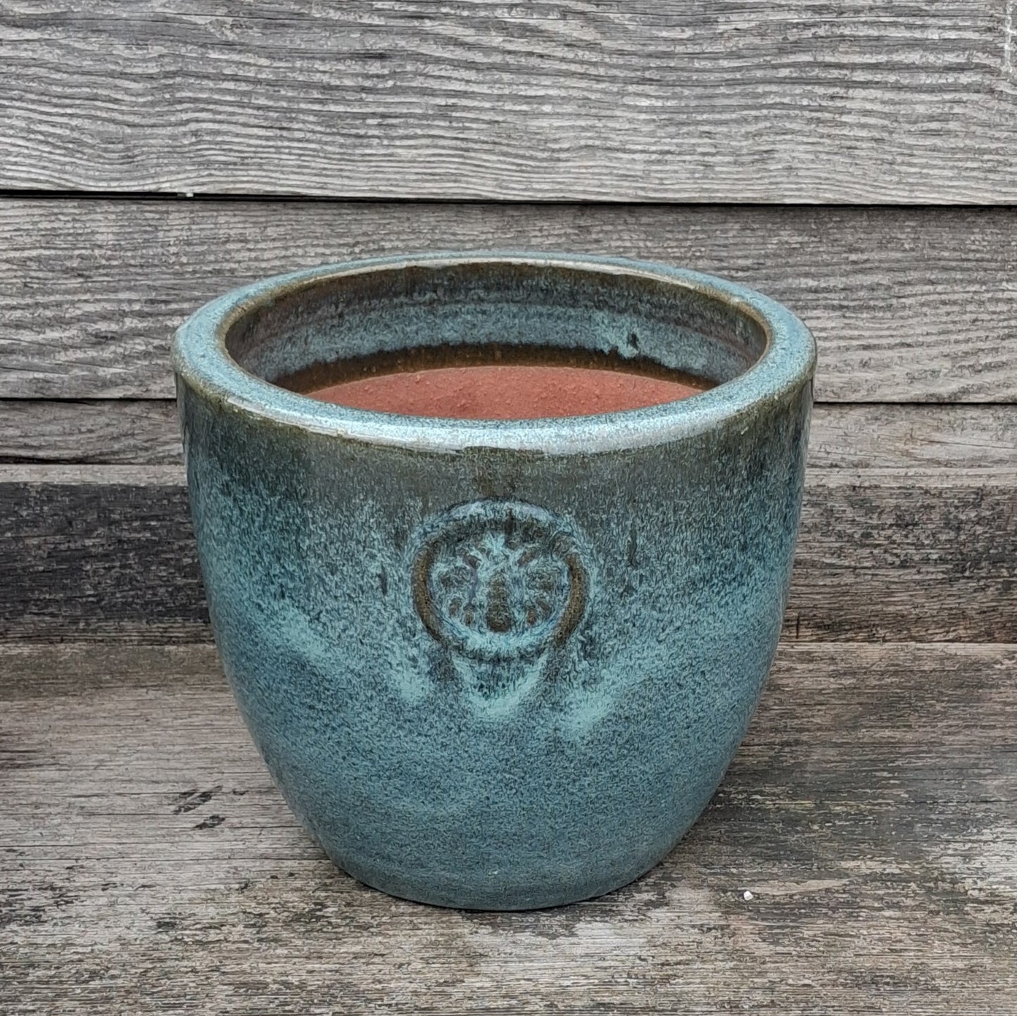 Neu ! Blumentopf grüngrau glänzend  ø ca. 22 cm aus winterfesten Steinzeug  Pflanztopf, Blumenkübel Übertopf