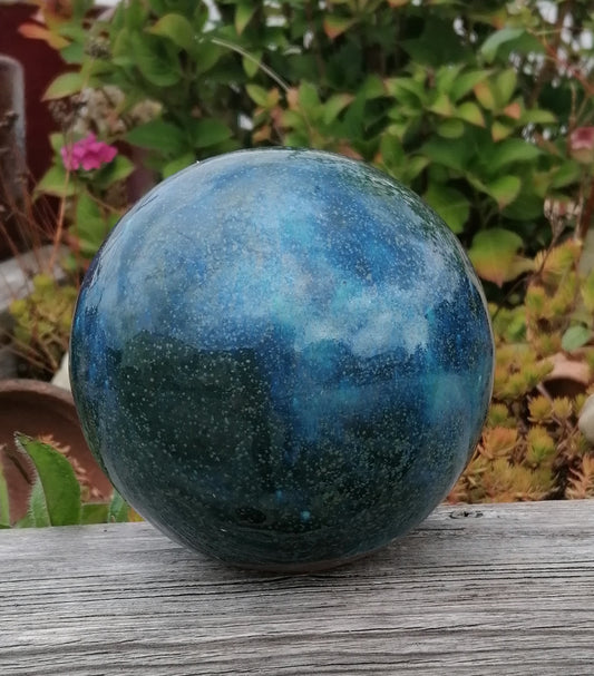NEU !! Kugel blaugrün ø ca. 12 cm aus Steinzeug, Keramik, Deko, Garten , Rosenkugel