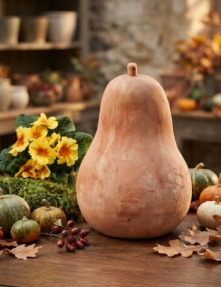 Birne ca. 34 cm hoch aus Terracotta / Terrakotta  Herbstdeko, Erntedankfest, Halloween, Garten, Obst