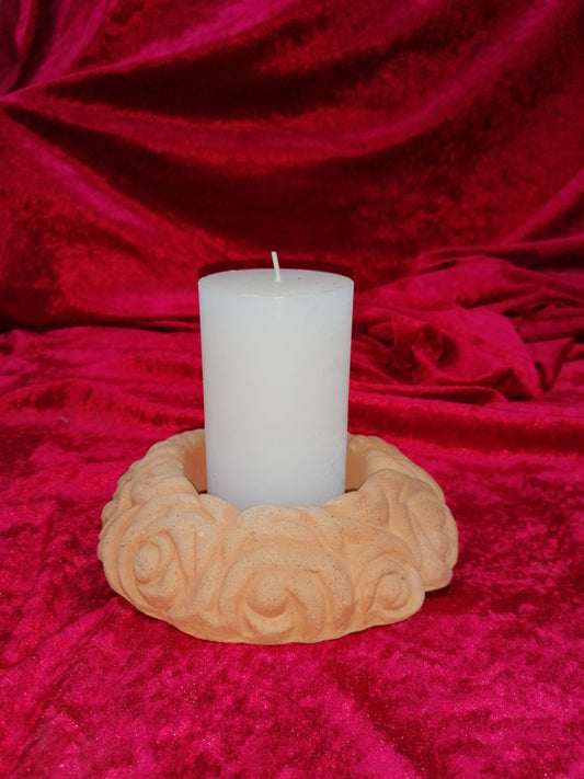 2. Wahl !! 4er Set Kerzenringe / Untersetzer ø je ca. 17 cm hoch aus rotem Terracotta Kübelfuß Füße Deko Weihnachten Adventsgesteck Rosen