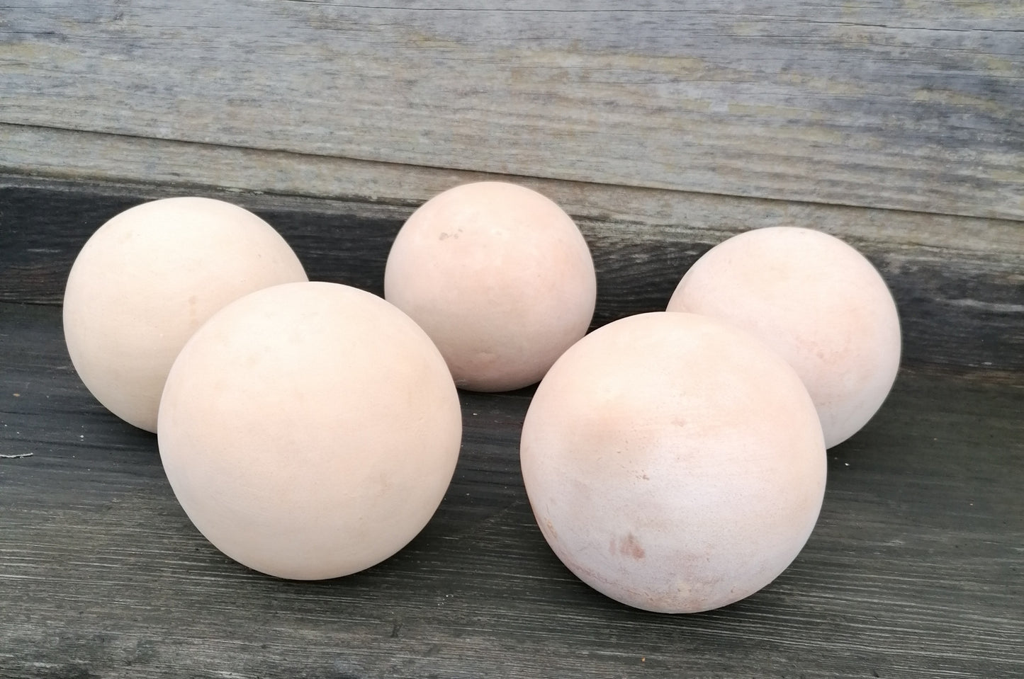 ANGEBOT !! 5 er-Set Kugeln je ø 12 cm aus rötlichen Terracotta Terrakotta Deko Garten