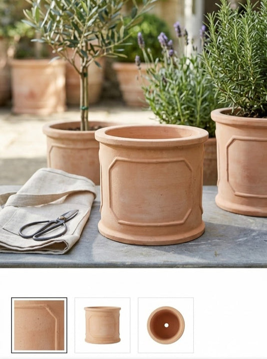NEU !! Schöner Blumentopf ø ca. 22 cm aus roten Terracotta, Pflanzgefäß Übertopf Terrakotta Garten Deko Rund