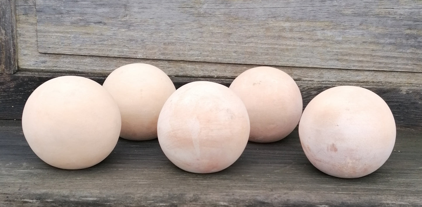 ANGEBOT !! 5 er-Set Kugeln je ø 12 cm aus rötlichen Terracotta Terrakotta Deko Garten