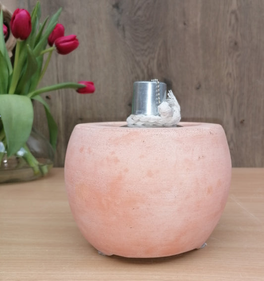 Neu !! Öllampe mit Einsatz ca. 16 cm Bauchdurchmesser aus Terracotta Windlicht