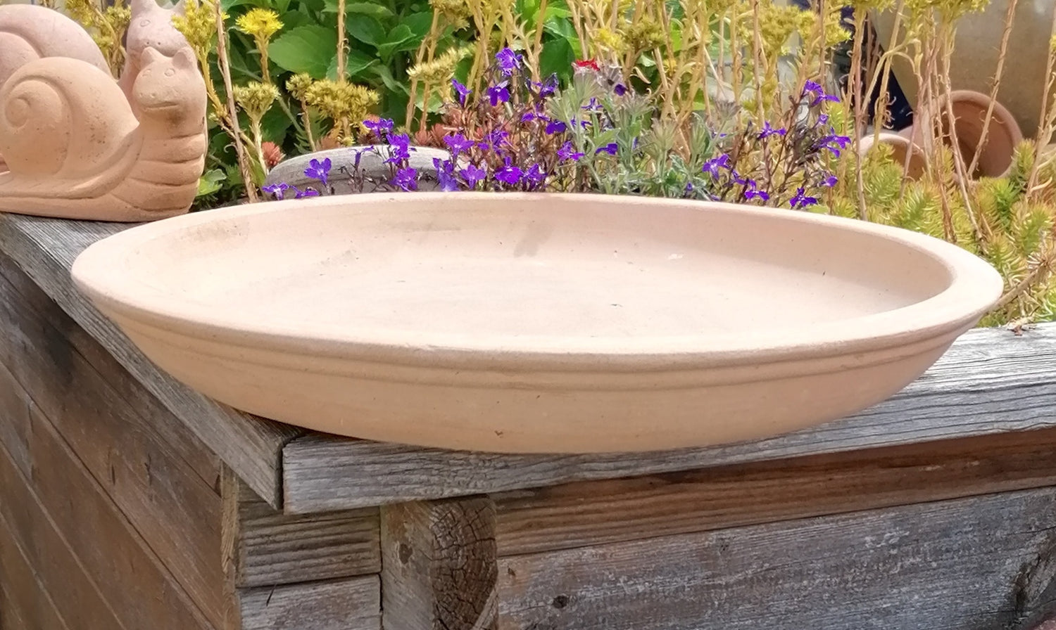 Vogeltränke Teller Untersetzer ø ca. 37 cm aus Terracotta Terrakotta S – La Casa