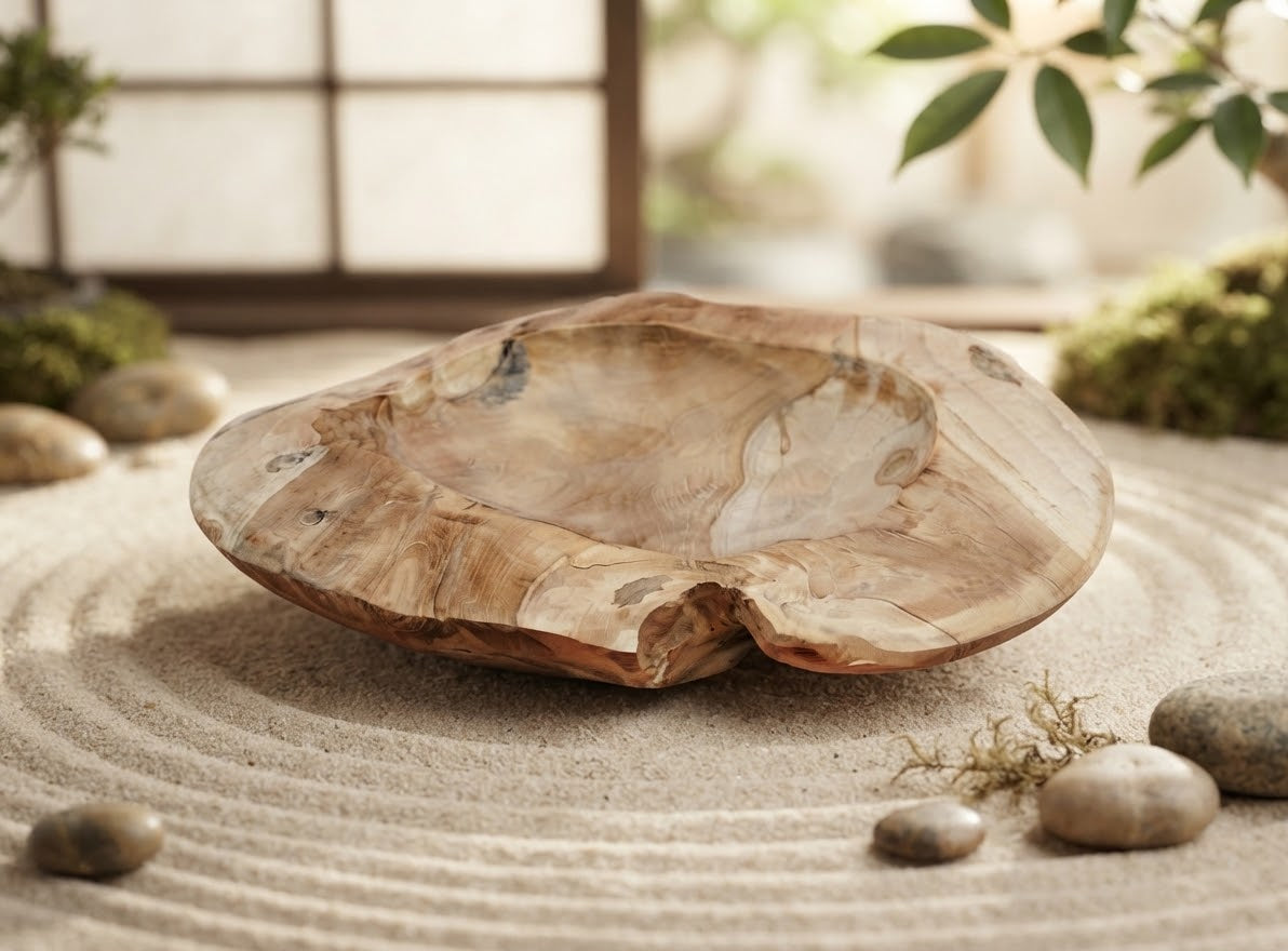 Neu !! Schale ø ca. 40 cm aus Teakholz - Naturprodukt Rustikal Wurzelholz Adventsgesteck Weihnachten Unikat