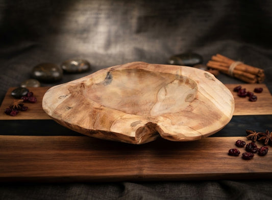 Neu !! Schale ø ca. 40 cm aus Teakholz - Naturprodukt Rustikal Wurzelholz Adventsgesteck Weihnachten Unikat