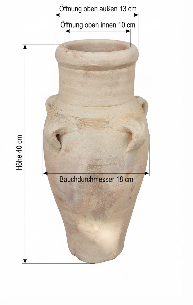 Schöne rustikale Amphore ca. 40 cm hoch mit 4 Henkeln aus Terracotta Terrakotta Vase Wasserlauf...