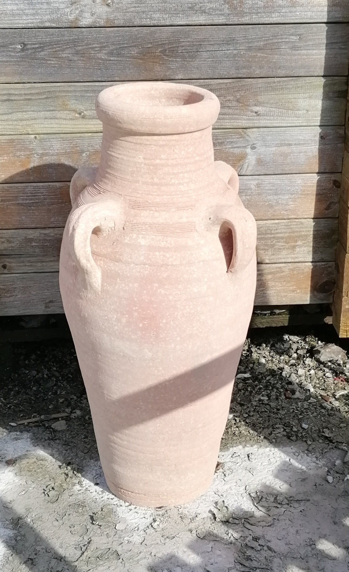 B-WARE !! Amphore 55 cm hoch mit 4 Henkeln aus rötlichen Terracotta