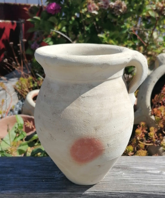B-WARE ! Rustikal handgetöpferter Krug ca. 18 cm hoch aus Terracotta, Terrakotta , Deko, Vase ,Kanne ,mediterran, Garten ,Deko