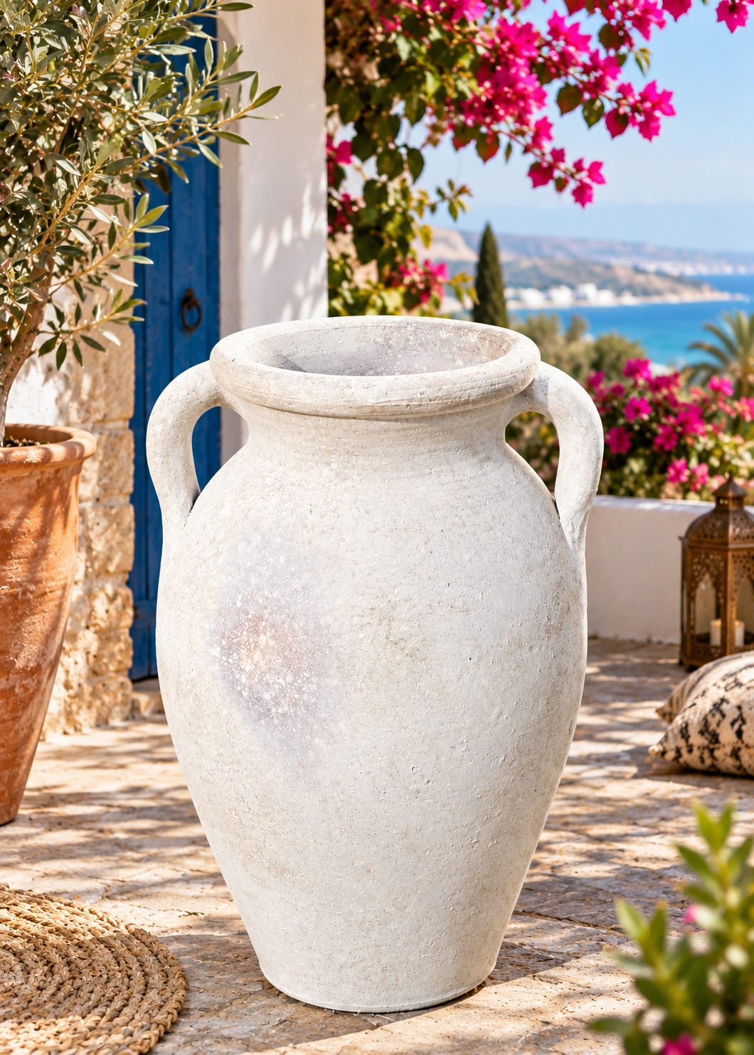 Rustikal handgetöpferte bauchige Amphore Krug ca. 38 cm hoch aus Terracotta, Terrakotta , Deko, Vase , Mediterran