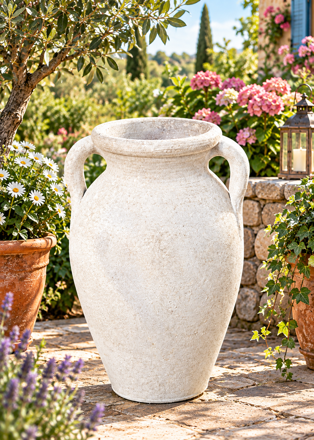 Rustikal handgetöpferte bauchige Amphore Krug ca. 38 cm hoch aus Terracotta, Terrakotta , Deko, Vase , Mediterran