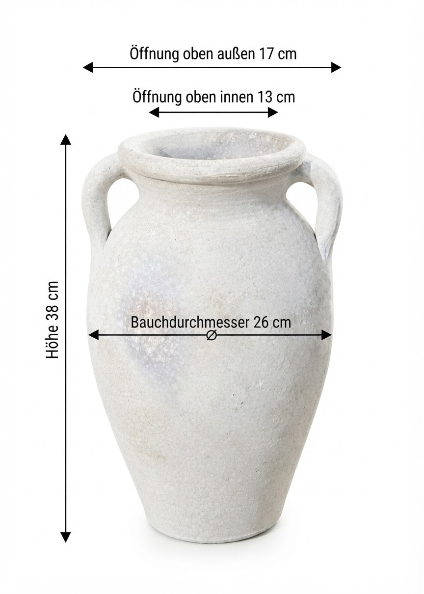 Rustikal handgetöpferte bauchige Amphore Krug ca. 38 cm hoch aus Terracotta, Terrakotta , Deko, Vase , Mediterran