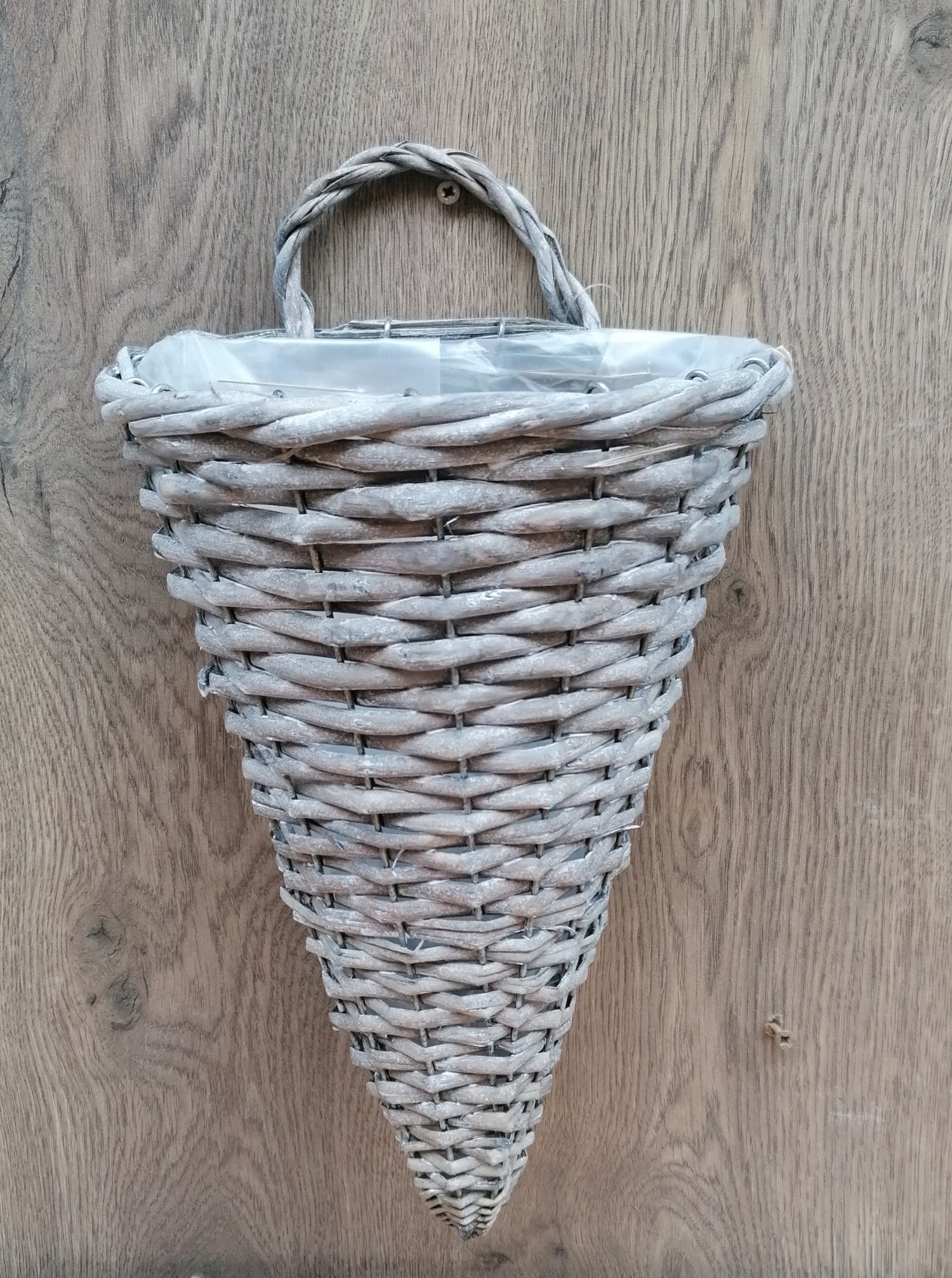 Spitzer Wandkorb zum Hängen ca. 37 cm lang aus Weide Hängekorb Hängeam – La Casa