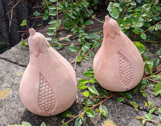 2. Wahl!! Aktion 2er Set Feigen 14 cm hoch aus Terracotta, Obst, Herbstdeko, Erntedankfest