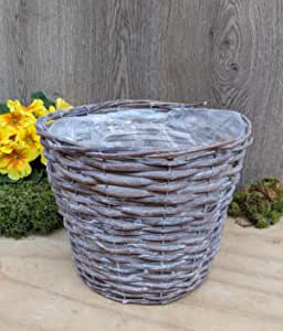 Pflanzkorb Durchmesser ca. 27 cm und ca. 22 cm hoch aus Weide - Naturprodukt