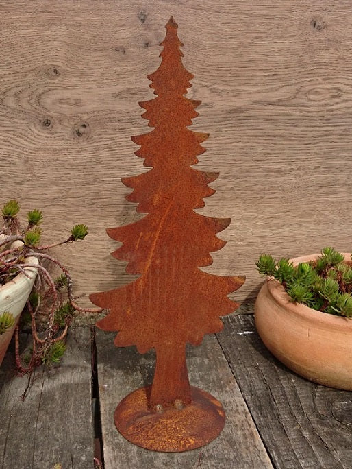 Tannenbaum - Weihnachtsbaum ca. 30 cm hoch aus Metall in Edelrost