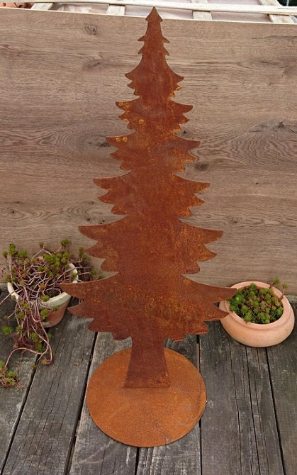Tannenbaum - Weihnachtsbaum ca. 80 cm hoch aus Metall in Edelrost