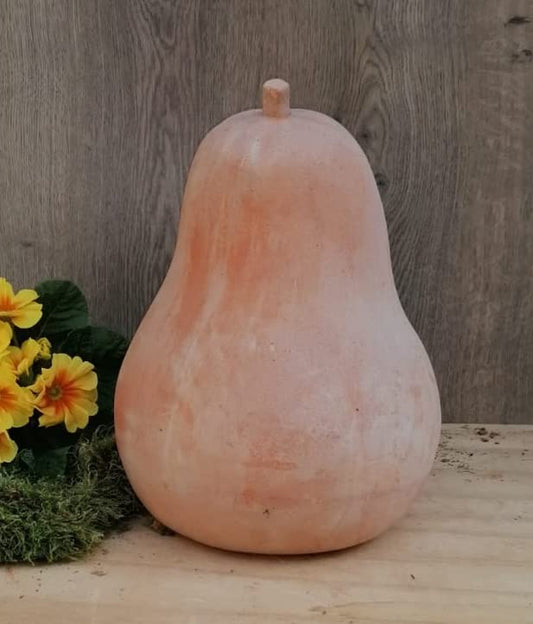 Birne ca. 34 cm hoch aus Terracotta, Herbstdeko, Erntedankfest, Halloween, Garten, Obst