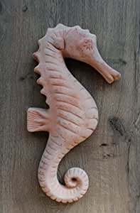Großes Seepferdchen ca. 47 cm lang aus Terracotta Meerestier Aquarium Wasser Teich Zoo Tierpark Seepferd