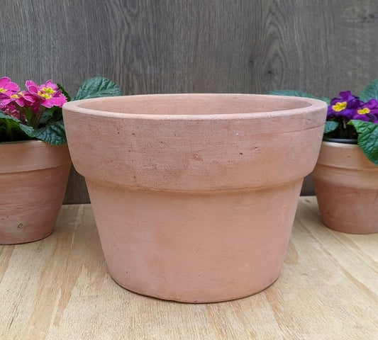 Schöner schlichter Blumentopf ø ca. 31 cm aus roten Terracotta, Pflanzgefäß